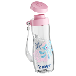 Bidony / butelki / karafki Butelka / bidon do przechowywania napojów BWT Tritan Kids 375 ml kolor różowy