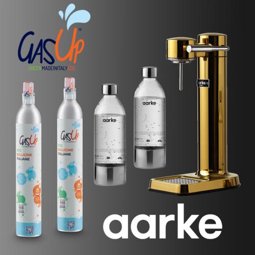 Zestaw dowolny saturator Aarke + dodatkowa butelka do gazowania wody Aarke + 2 naboje CO2