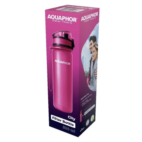 Butelka filrująca Aquaphor City 500 ml kolor bordowy