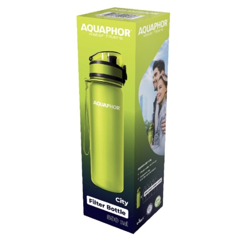 Butelka filrująca Aquaphor City 500 ml kolor limonkowy / zielony