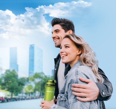 Butelka filrująca Aquaphor City 500 ml kolor limonkowy / zielony