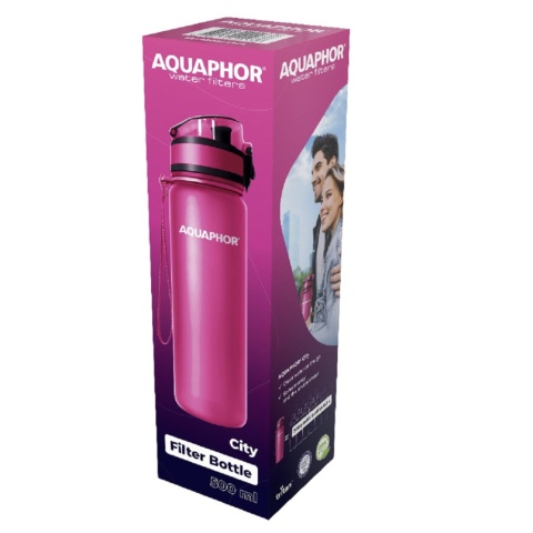 Butelka filrująca Aquaphor City 500 ml kolor różowy / fuksja