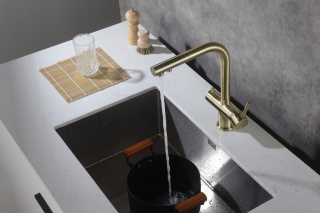 Bateria czterodrożna (4-way) BlueWater Apala kolor mosiądz antyczny, pull-out