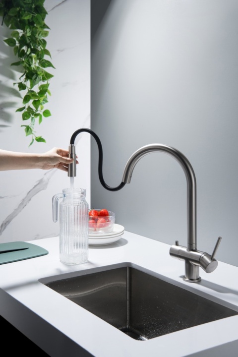 Bateria trójdrożna (2-way) BlueWater Cyrus kolor: stal, pull-out