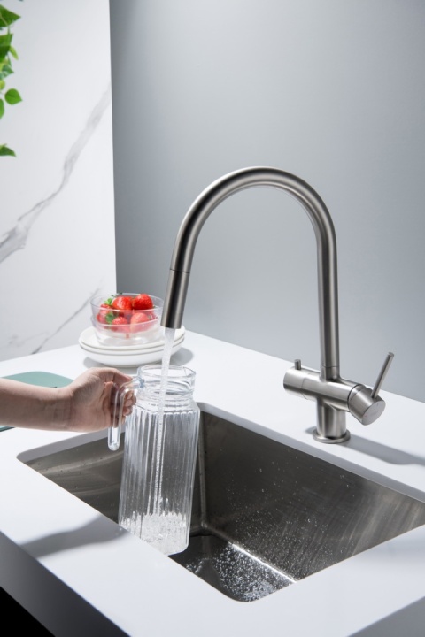 Bateria trójdrożna (2-way) BlueWater Cyrus kolor: stal, pull-out