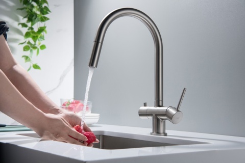 Bateria trójdrożna (2-way) BlueWater Cyrus kolor: stal, pull-out