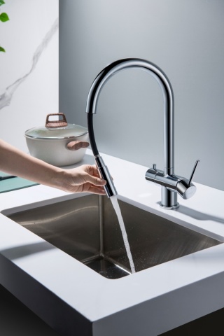 Bateria trójdrożna (2-way) BlueWater Cyrus kolor: chrom, pull-out