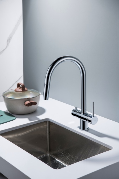 Bateria trójdrożna (2-way) BlueWater Cyrus kolor: chrom, pull-out