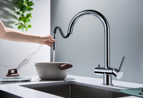 Bateria trójdrożna (2-way) BlueWater Cyrus kolor: chrom, pull-out