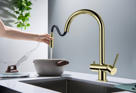 Bateria trójdrożna (2-way) BlueWater Cyrus kolor: złoty, pull-out