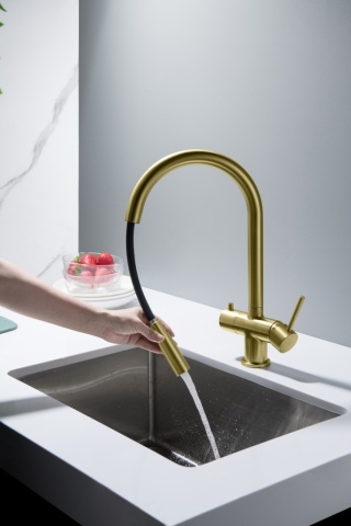 Bateria trójdrożna (2-way) BlueWater Cyrus kolor: mosiądz antyczny, pull-out