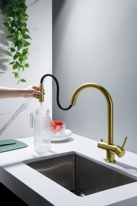 Bateria trójdrożna (2-way) BlueWater Cyrus kolor: mosiądz antyczny, pull-out