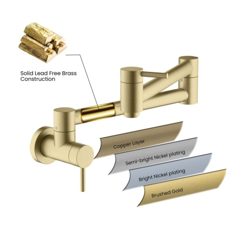 Bateria natynkowa (pot filler) BlueWater Imax kolor: mosiądz antyczny