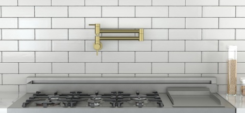 Bateria natynkowa (pot filler) BlueWater Imax kolor: mosiądz antyczny