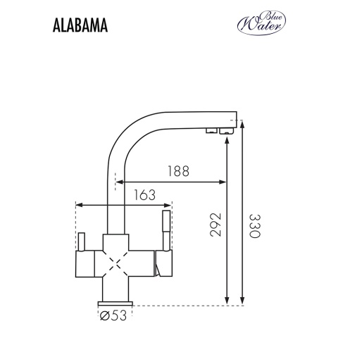 Bateria trójdrożna Bluewater Alabama czarny metalik