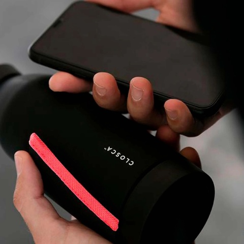 Bidon / butelka ze szka borokrzemowego Closca Classic Travel Bottle 420 ml, kolor: Coral