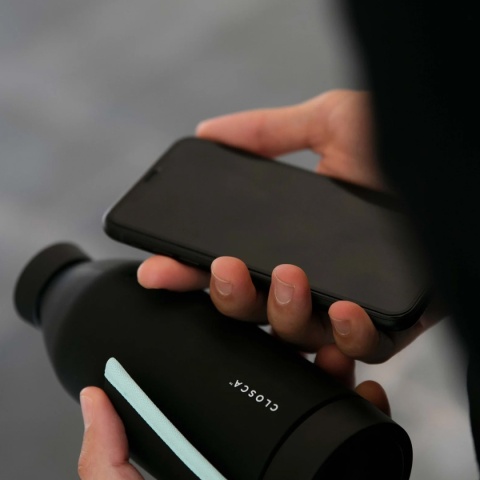 Bidon / butelka ze szka borokrzemowego Closca Classic Travel Bottle 420 ml, kolor: Glacier