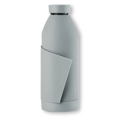 Bidon / butelka ze szka borokrzemowego Closca Classic Travel Bottle 420 ml, kolor: Grey Nude