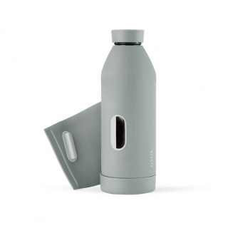 Bidon / butelka ze szka borokrzemowego Closca Classic Travel Bottle 420 ml, kolor: Grey Nude