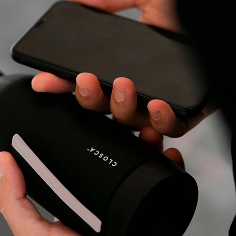 Bidon / butelka ze szka borokrzemowego Closca Classic Travel Bottle 420 ml, kolor: Beach