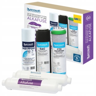 Komplet wkładów wymiennych, serwis półroczny do urządzenia Ecosoft AlkaFuse CHV5PUREALC (5 wkładów)