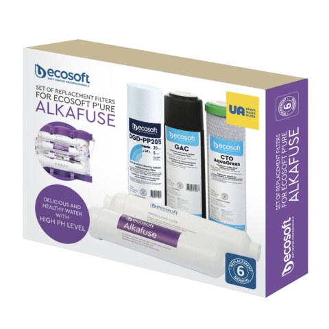 Komplet wkładów wymiennych, serwis półroczny do urządzenia Ecosoft AlkaFuse CHV5PUREALC (5 wkładów)