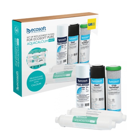 Komplet wkładów wymiennych, serwis półroczny do urządzenia Ecosoft P'ure AquaCalcium CHV5PUREMAC (5 wkładów)