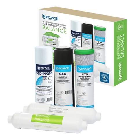 Komplet wkładów wymiennych, serwis półroczny do urządzenia Ecosoft P'ure Balance CHV5PUREBAL (5 wkładów)