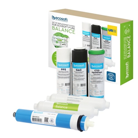 Komplet wkładów wymiennych, serwis półroczny do urządzenia Ecosoft P'ure Balance CHV6PUREBAL (6 wkładów)