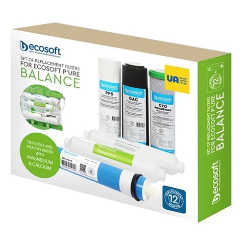 Komplet wkładów wymiennych, serwis półroczny do urządzenia Ecosoft P'ure Balance CHV6PUREBAL (6 wkładów)