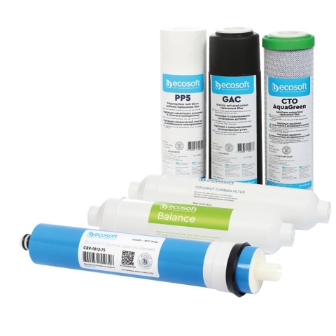 Komplet wkładów wymiennych, serwis półroczny do urządzenia Ecosoft P'ure Balance CHV6PUREBAL (6 wkładów)