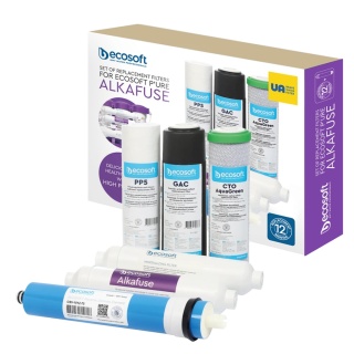 Komplet wkładów wymiennych, serwis roczny do urządzenia Ecosoft AlkaFuse CHV6PUREALC (6 wkładów)