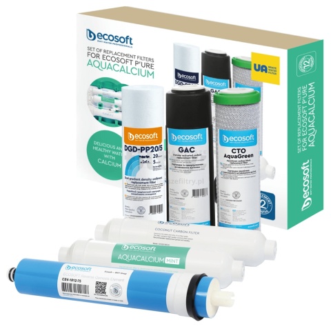 Komplet wkładów wymiennych, serwis roczny do urządzenia Ecosoft AquaCalcium CHV6PUREMAC (6 wkładów)
