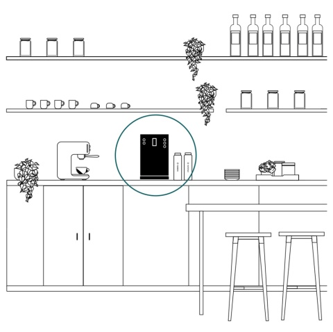 Dystrybutor wody FlowCare 60TP Nablatowy kolor: biały