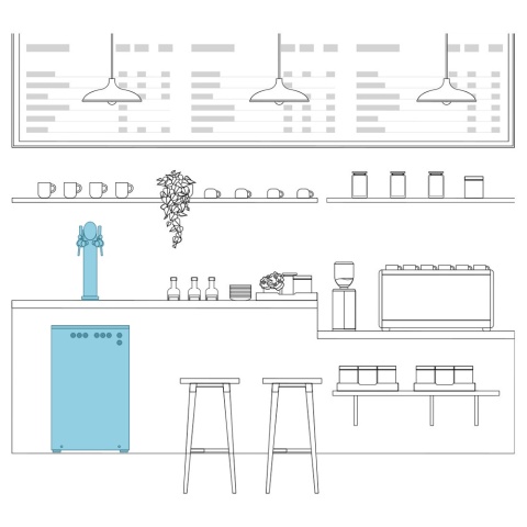 Dystrybutor wody FlowCare 60U Podblatowy kolor: biały