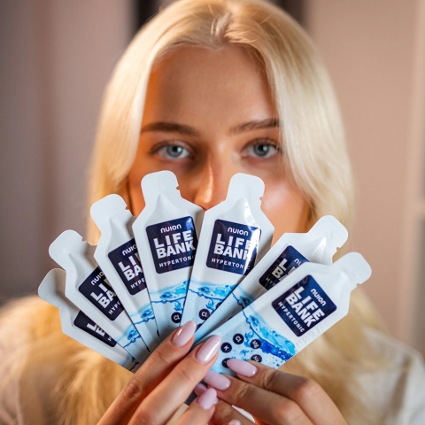 Suplement wody Puromedica saszetki rozpuszczalne Nuion Life Bank Hypertonic - elektrolity po wysiłku fizycznym