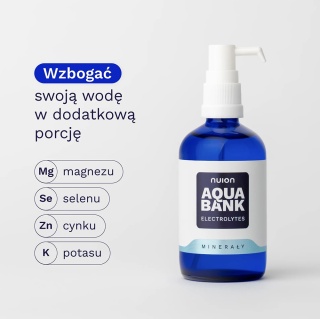 Suplement wody Puromedica Nuion AquaBank - magnez, selen, cynk, potas - opakowanie 100 ml