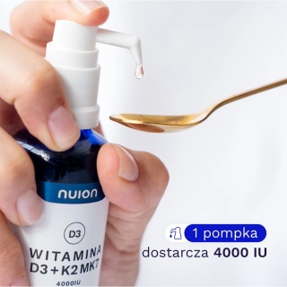 Suplement wody Puromedica Nuion Witamina D3 + Witamina K2MK7 - opakowanie 50 ml - 4000 IU