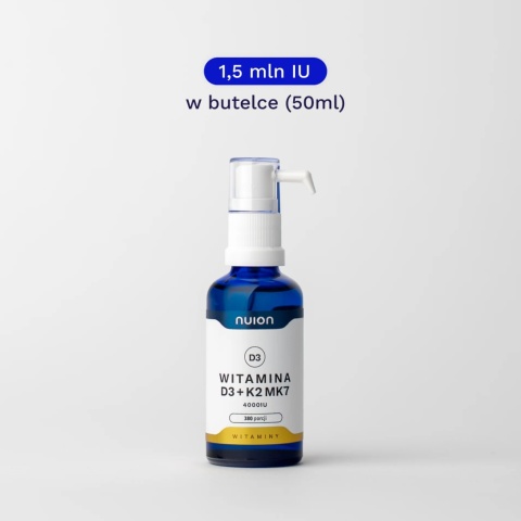 Suplement wody Puromedica Nuion Witamina D3 + Witamina K2MK7 - opakowanie 50 ml - 4000 IU