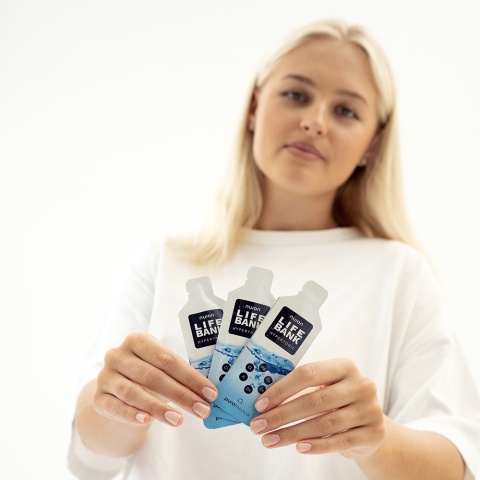 Suplement wody Puromedica saszetki rozpuszczalne Nuion Life Bank Hypertonic - elektrolity po wysiłku fizycznym