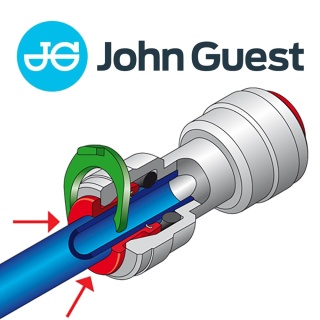 Blokada / zacisk / klips / zawleczka / pierścień zabezpieczający mechanizmu mocowania wężyka w szybkozłączkach 3/8" John Guest