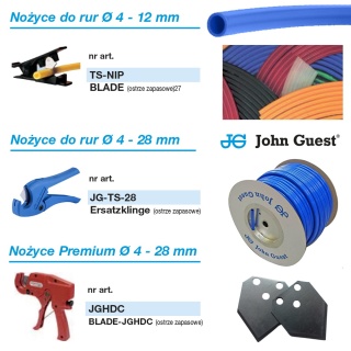 Nożyce do cięcia rurek przyłączeniowych o średnicach 4 - 12 mm i wężyków stosowanych przy filtrach do wody John Guest - TSNIP