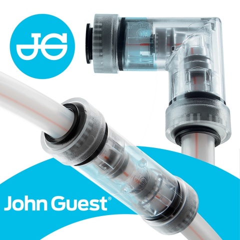 Zawór kurkowy z polipropylenu Speedfit 3/8" × gwint wewnętrzny 1/4" gwint NPTF żeński marki John Guest - PPSV501222W