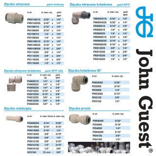 Kolano stałe wkręcane 3/8" gwint NPTF x szybkozłączka na wężyk elastyczny 3/8" Speedfit marki John Guest - PI481223S