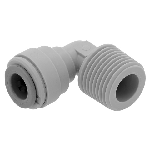 Kolano stałe wkręcane 3/8" gwint NPTF x szybkozłączka na wężyk elastyczny 3/8" Speedfit marki John Guest - PI481223S