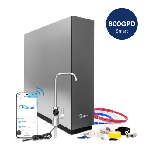 Stacja filtracji Midea Smart 800 GPD WiFi R05 odwrócona osmoza "direct flow" z inteligentną baterią