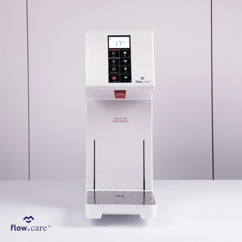 Warnik do wody marki Flow Care model HB18 White z wyświetlaczem dla HoReCa