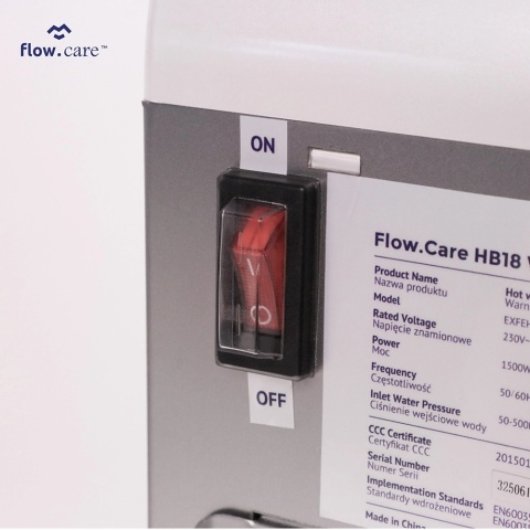 Warnik do wody marki Flow Care model HB18 White z wyświetlaczem dla HoReCa