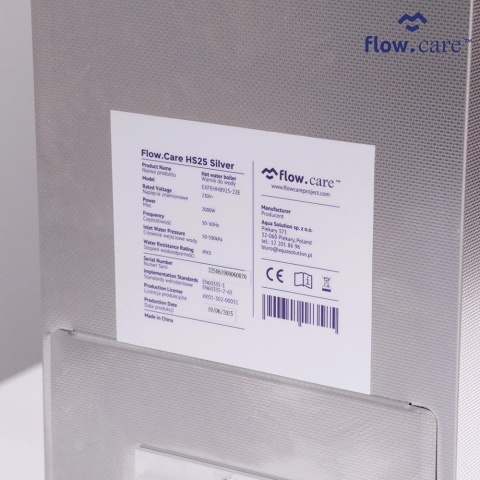 Warnik do wody marki Flow Care model HS25 Silver z wyświetlaczem dla HoReCa